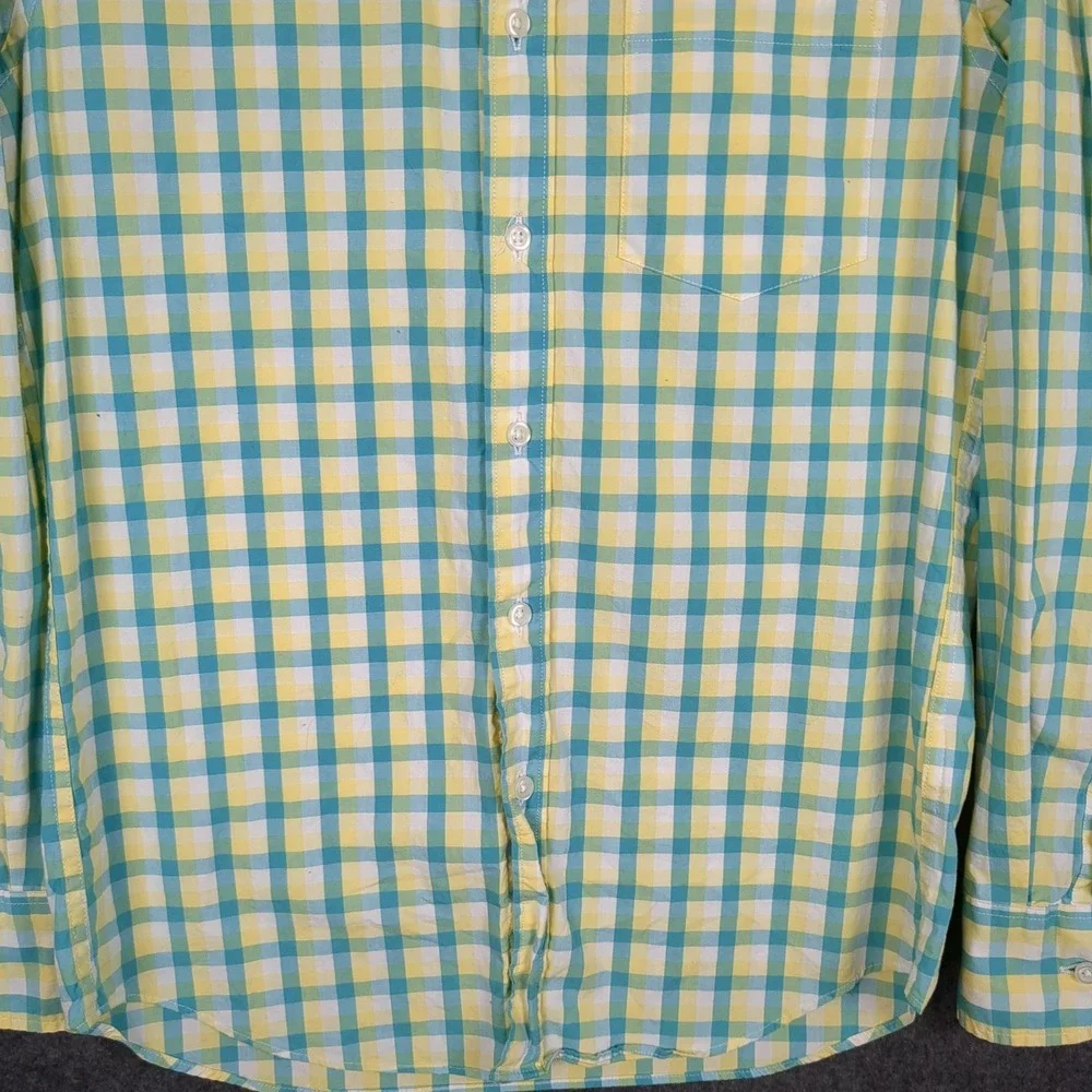 J. Crew Slim Fit Flex Washed Gingham Button Down Shirt Men's Size‎ S